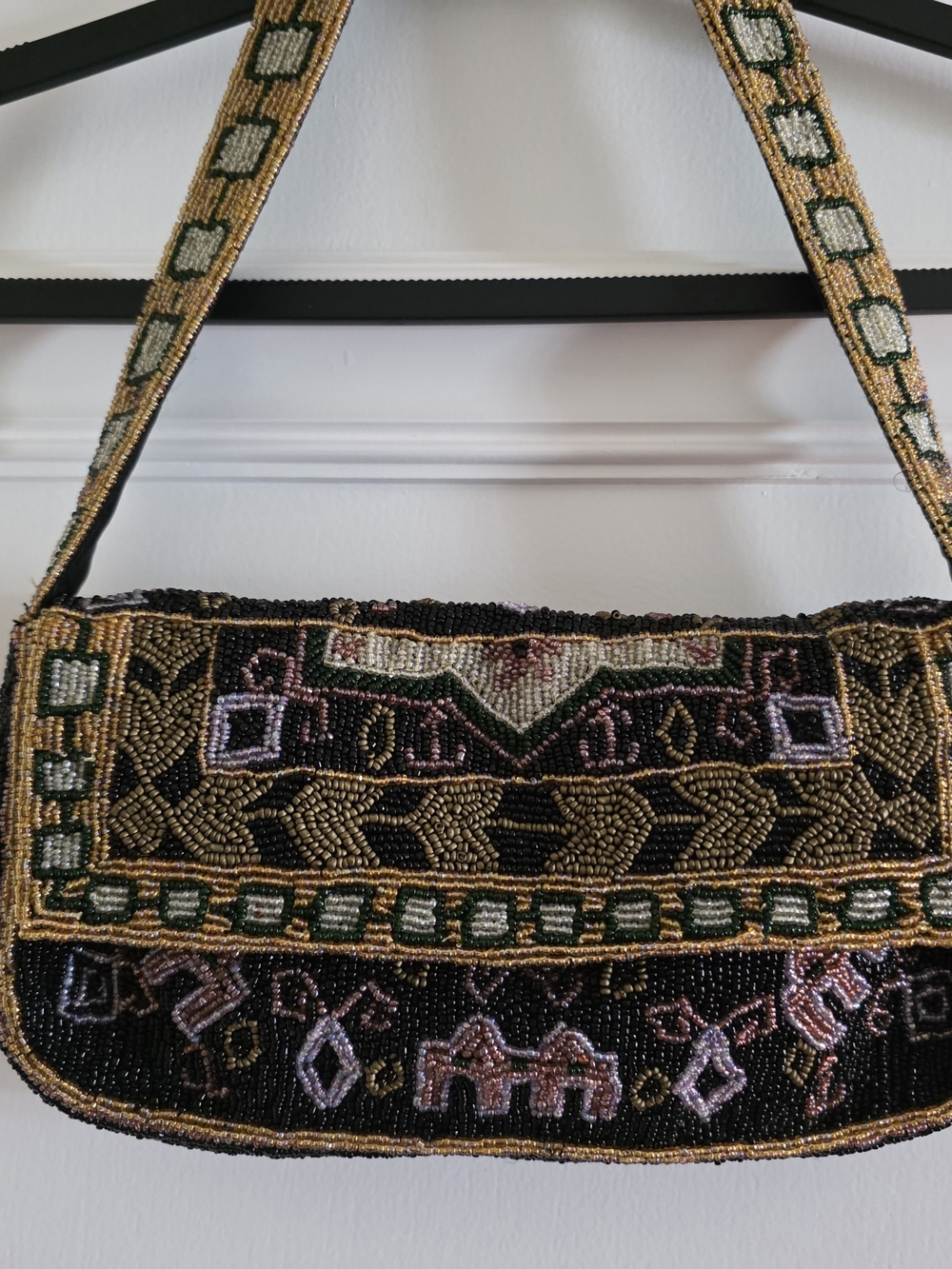 Vintage Christiana Glass Beaded Evening Bag Purse Hand Crafted Glass Bead India - Picture 2 of 10